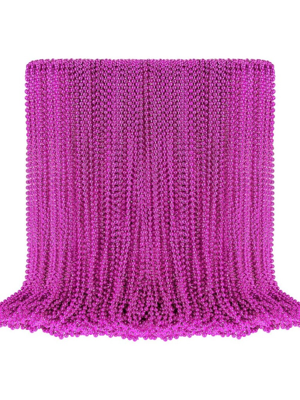 100PCS Orange Mardi Gras Bead Necklaces 33" Halloween Party Favor Beads-Hot Pink